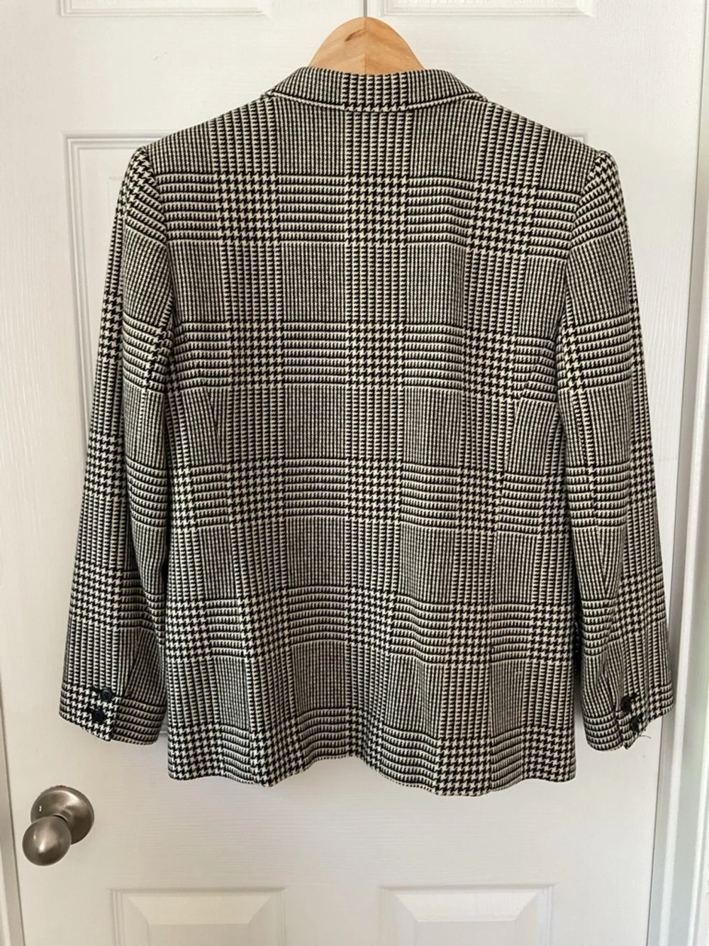 Liz Claiborne Houndstooth Blazer Women Size 4 Wool Blend Classic Jacket